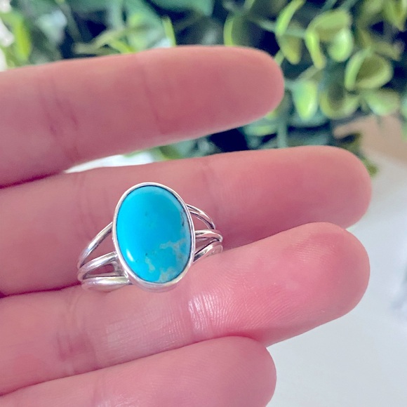 Native American Navajo natural turquoise Sterling Silver Ring - Picture 1 of 4